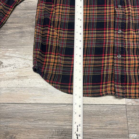 Eddie Bauer Tartan Plaid‎ Red Mens L Flannel Button Up Retro Outdoor Camp Shirt - Picture 8 of 10